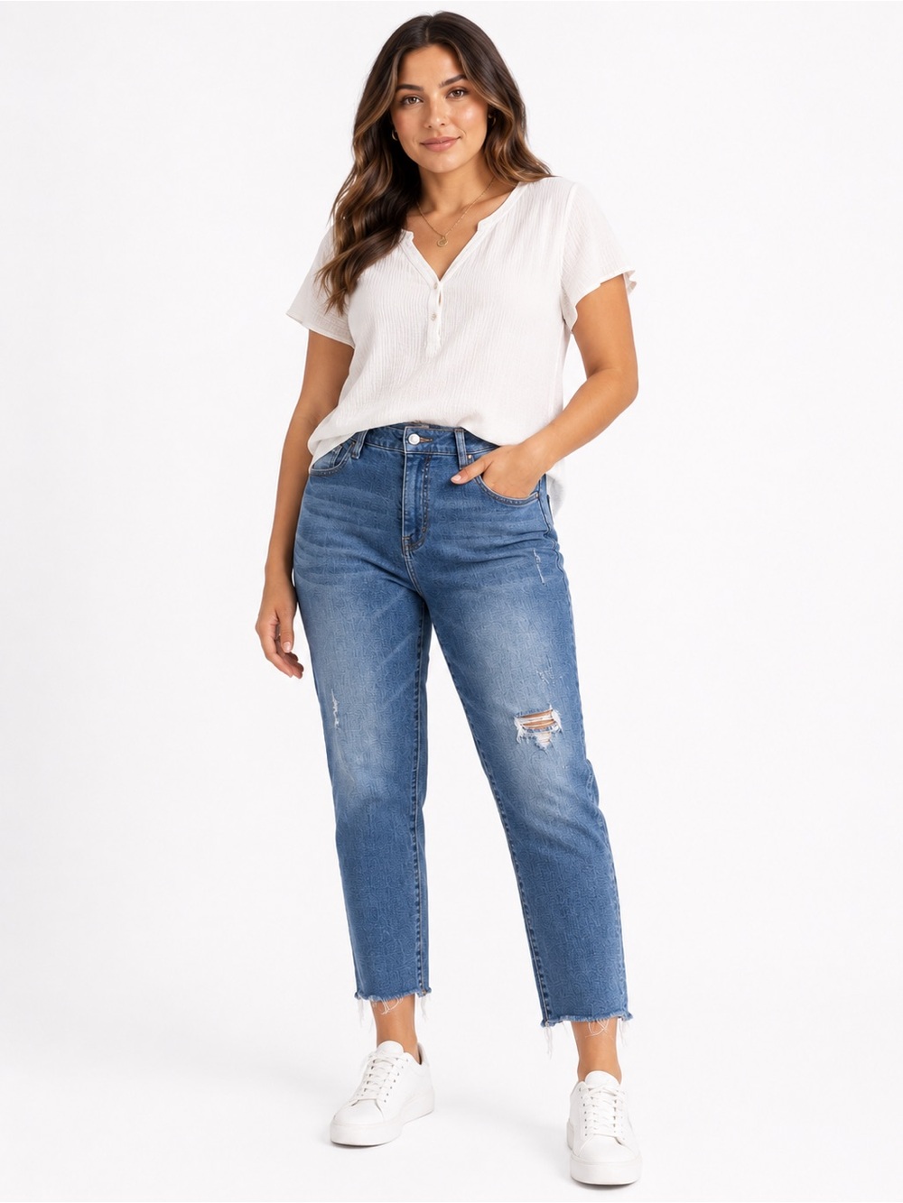 PISTOLA Light Wash Distressed Raw Hem Jeans Size 14W